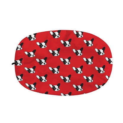 Red French Bulldog Pattern Print Car Side Mirror Covers