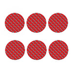 Red French Bulldog Pattern Print Coaster Set