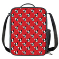 Red French Bulldog Pattern Print Crossbody Lunch Bag