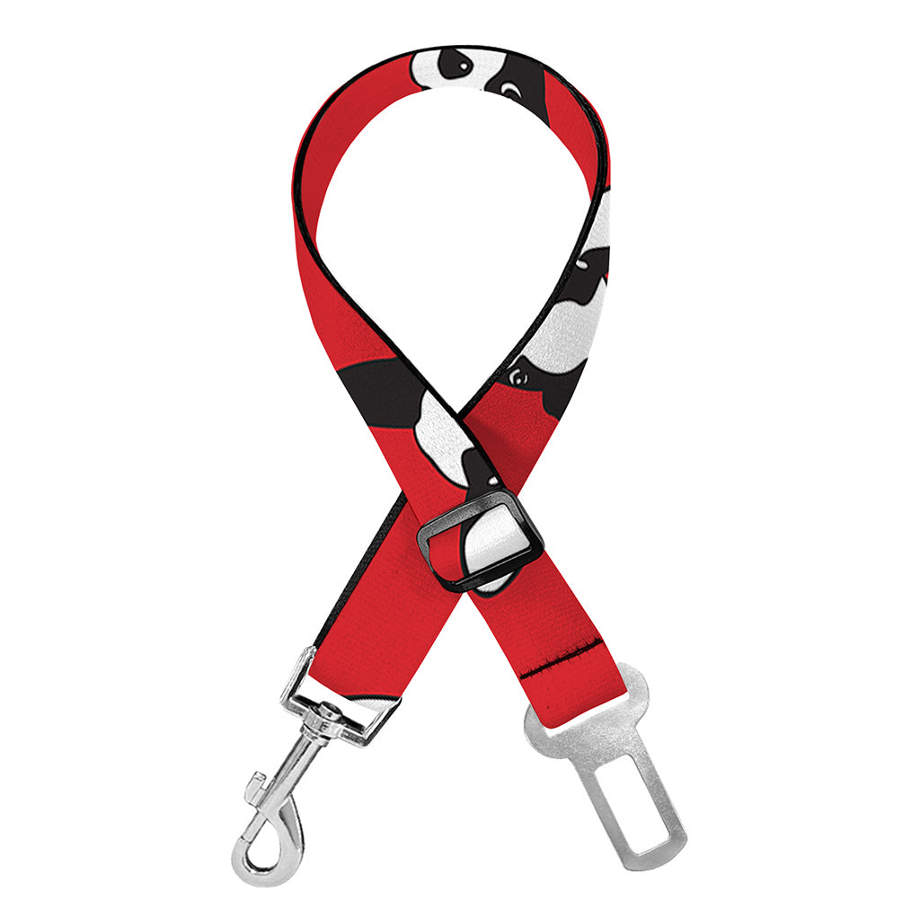 Red French Bulldog Pattern Print Dog Seat Belt