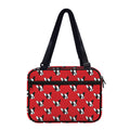 Red French Bulldog Pattern Print Double Strap Bible Bag