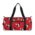 Red French Bulldog Pattern Print Gym Bag