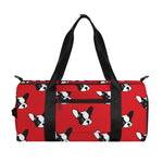 Red French Bulldog Pattern Print Gym Bag