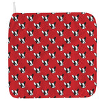 Red French Bulldog Pattern Print Hand Towel