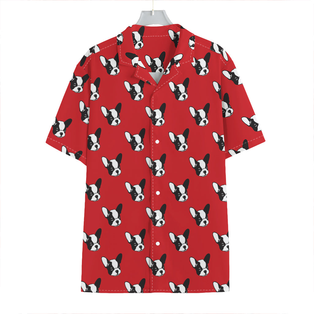 Red French Bulldog Pattern Print Hawaiian Shirt