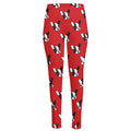 Red French Bulldog Pattern Print High-Waisted Pocket Leggings