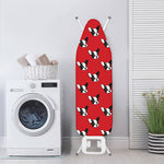 Red French Bulldog Pattern Print Ironing Board Cover