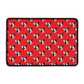 Red French Bulldog Pattern Print Kitchen Mat
