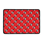 Red French Bulldog Pattern Print Kitchen Mat