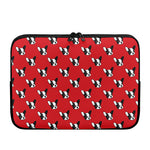 Red French Bulldog Pattern Print Laptop Sleeve