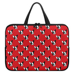 Red French Bulldog Pattern Print Laptop Sleeve With Handle