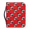 Red French Bulldog Pattern Print Leather Bible Cover