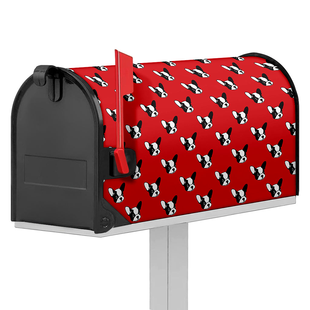 Red French Bulldog Pattern Print Mailbox Cover