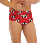 Red French Bulldog Pattern Print Men's Briefs