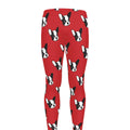 Red French Bulldog Pattern Print Men's Leggings