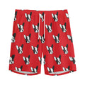 Red French Bulldog Pattern Print Men's Athletic Shorts