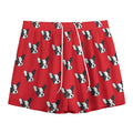 Red French Bulldog Pattern Print Mesh Shorts