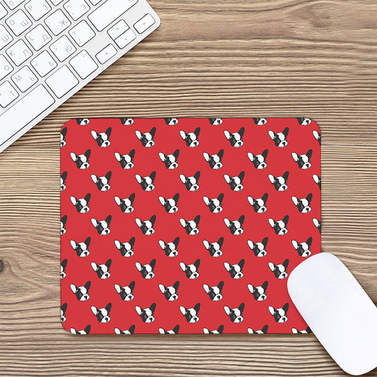 Red French Bulldog Pattern Print Mouse Pad