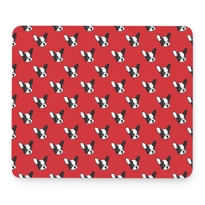 Red French Bulldog Pattern Print Mouse Pad