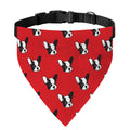 Red French Bulldog Pattern Print Over The Collar Dog Bandana