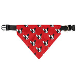 Red French Bulldog Pattern Print Over The Collar Dog Bandana