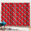 Red French Bulldog Pattern Print Pencil Pleat Curtains