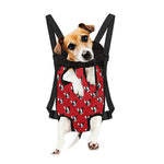 Red French Bulldog Pattern Print Pet Carrier Backpack
