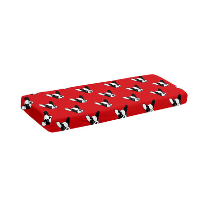 Red French Bulldog Pattern Print Piano Keyboard Cover