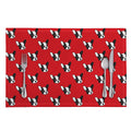 Red French Bulldog Pattern Print Placemat