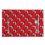 Red French Bulldog Pattern Print Placemat
