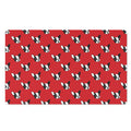 Red French Bulldog Pattern Print Polyester Doormat
