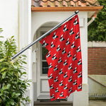 Red French Bulldog Pattern Print Polyester Flag