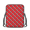 Red French Bulldog Pattern Print Rectangular Crossbody Bag