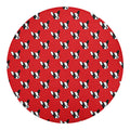 Red French Bulldog Pattern Print Round Blanket