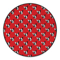 Red French Bulldog Pattern Print Round Floor Mat