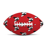 Red French Bulldog Pattern Print Rugby Ball