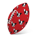 Red French Bulldog Pattern Print Rugby Ball