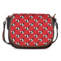 Red French Bulldog Pattern Print Saddle Bag
