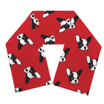 Red French Bulldog Pattern Print Scarf