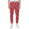 Red French Bulldog Pattern Print Joggers