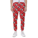 Red French Bulldog Pattern Print Scuba Joggers