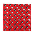 Red French Bulldog Pattern Print Silk Bandana
