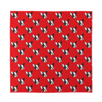 Red French Bulldog Pattern Print Silk Bandana