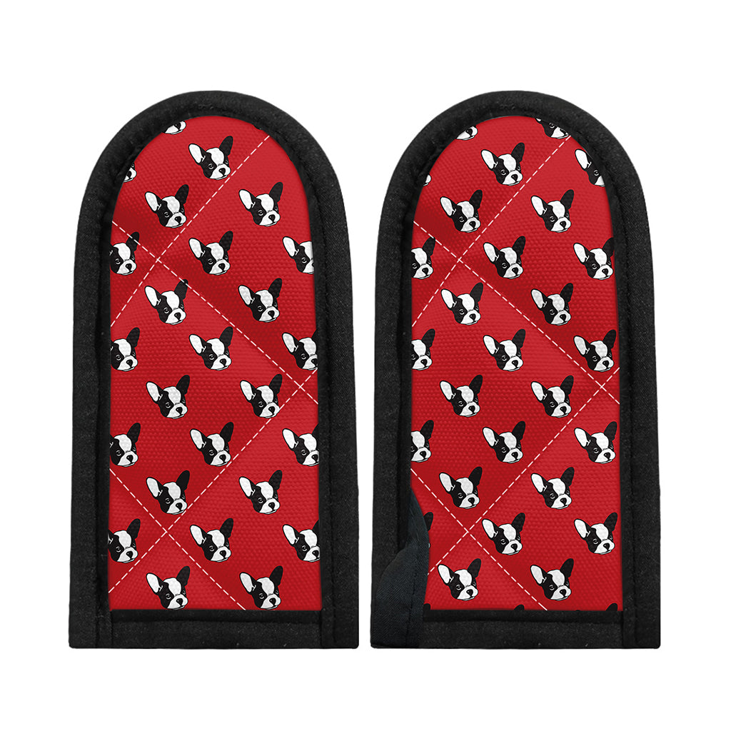 Red French Bulldog Pattern Print Skillet Handle Cover