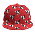 Red French Bulldog Pattern Print Snapback Cap