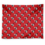 Red French Bulldog Pattern Print Tapestry