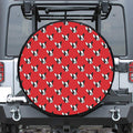 Red French Bulldog Pattern Print Tire Cover