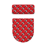 Red French Bulldog Pattern Print Toilet Lid And Tank Cover Set
