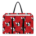Red French Bulldog Pattern Print Utility Tote Bag