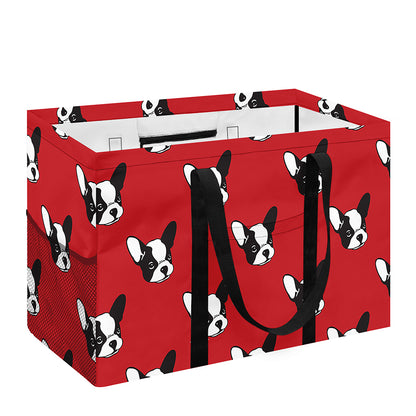 Red French Bulldog Pattern Print Utility Tote Bag